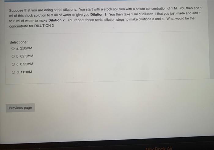 Solved Suppose That You Are Doing Serial Dilutions. You | Chegg.com