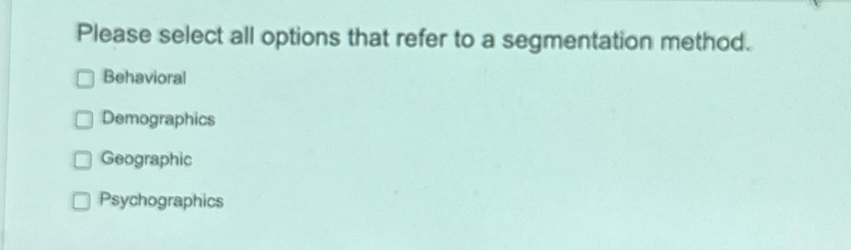 Solved Please select all options that refer to a | Chegg.com