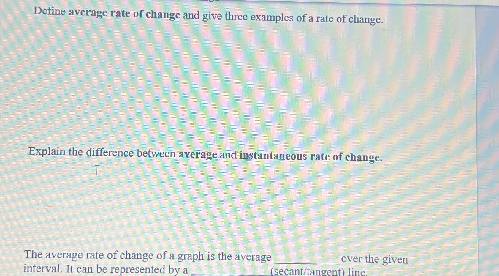 Define Average Rate