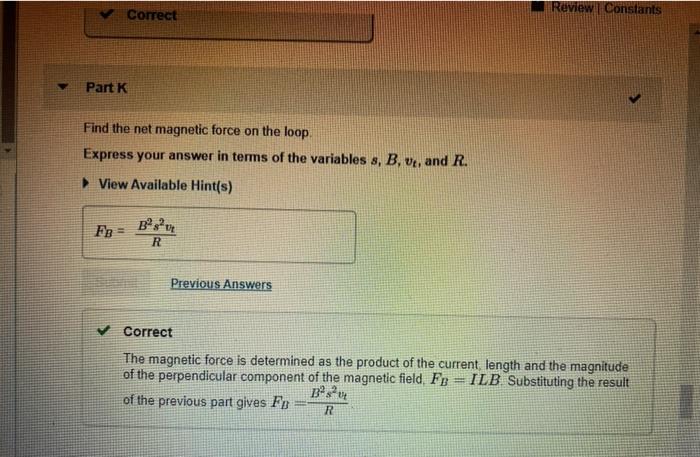 Solved Part N Use your previous results to find an | Chegg.com