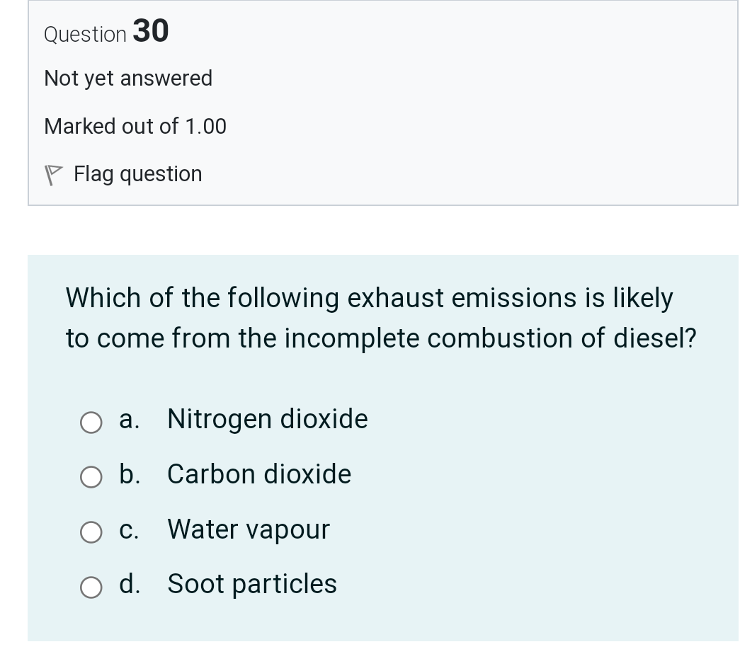 Solved Question 30 Not yet answered Marked out of 1.00 P | Chegg.com