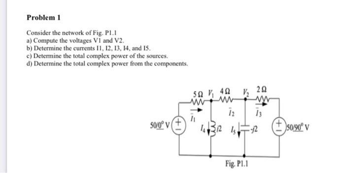 Solved Consider The Network Of Fig. P1.1 A) Compute The | Chegg.com