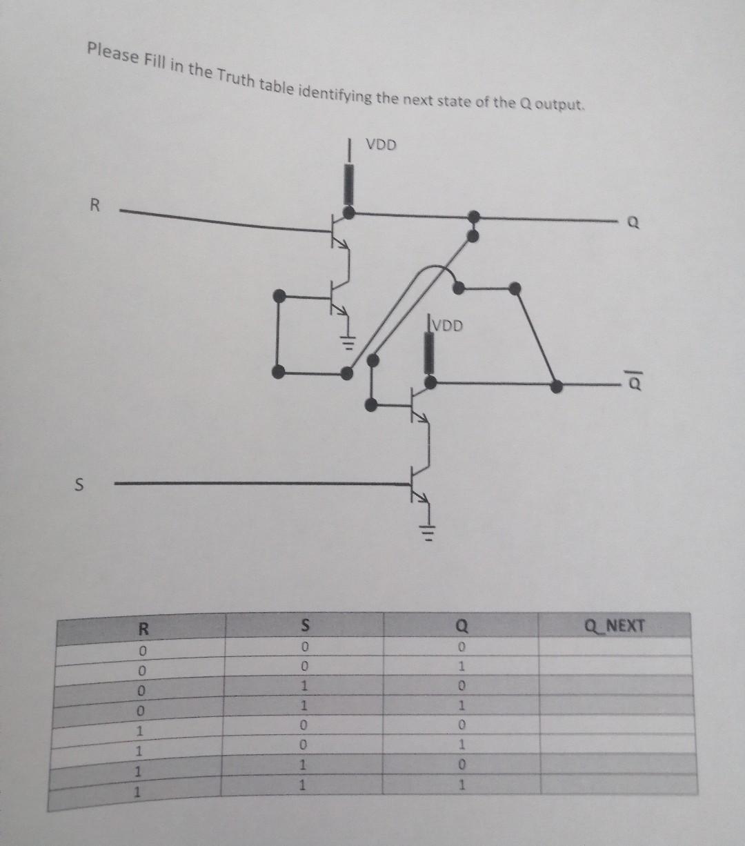 Solved Please fill in the Truth table identifying the next | Chegg.com