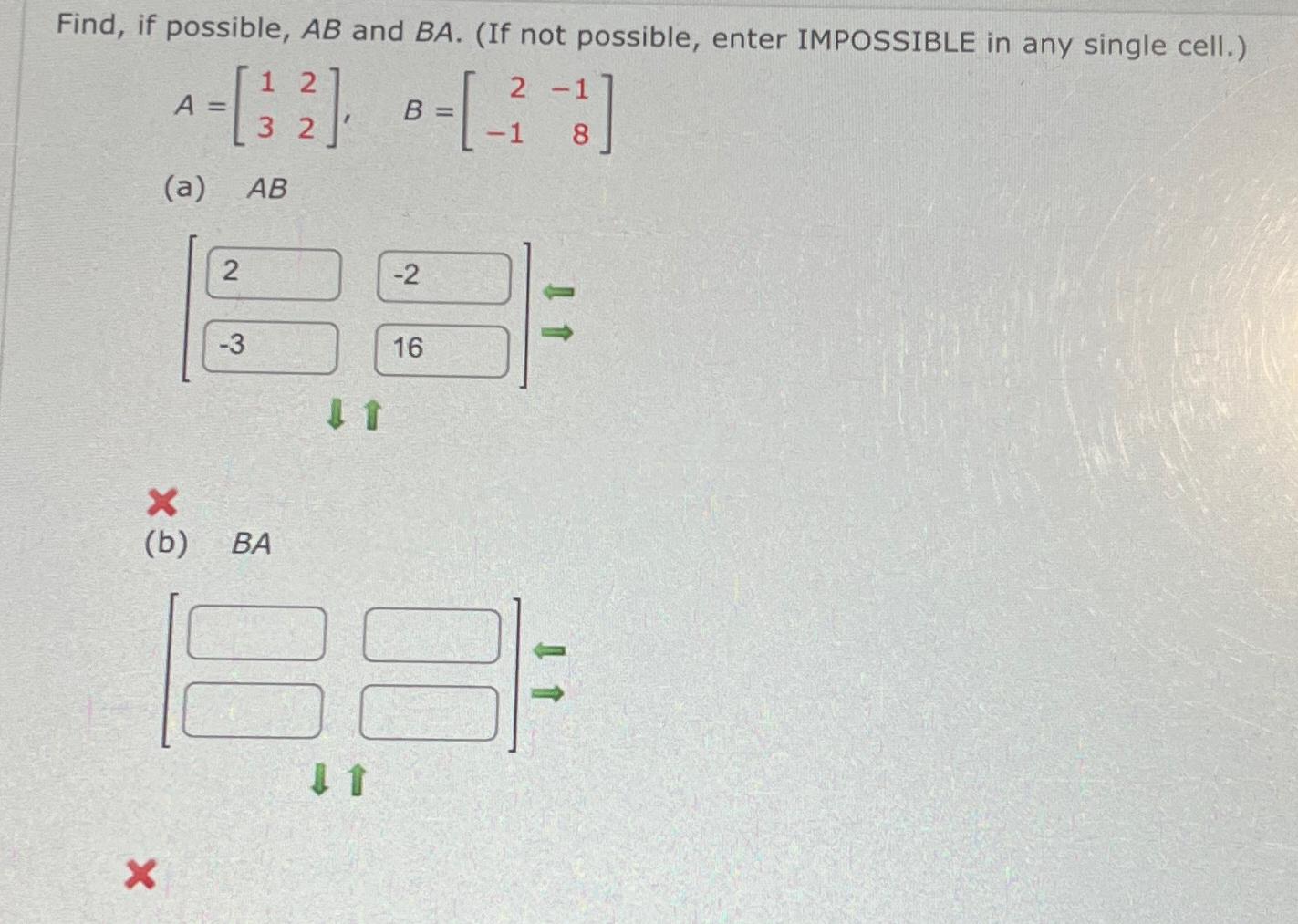 Solved Find, If Possible, AB ﻿and BA. (If Not Possible, | Chegg.com