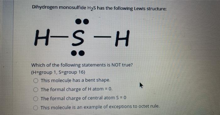 hydrogen sulfide lewis structure