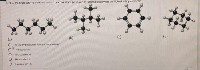 Solved Each Of The Hydrocarbons Below Contains Sex Cibon 