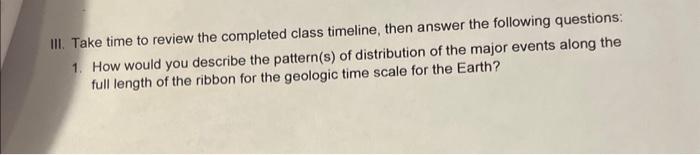 Solved Part II. Class Timeline 1. For This Activity, You | Chegg.com