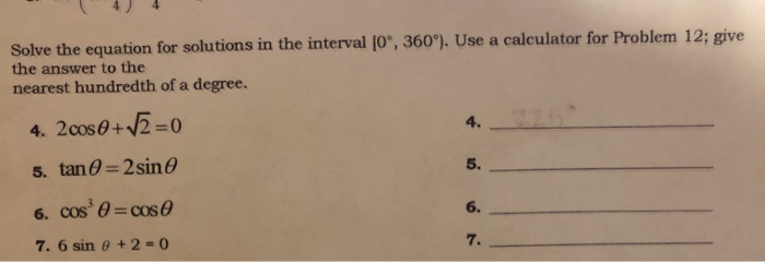 Solved Solve the equation for solutions in the interval [0°, | Chegg.com