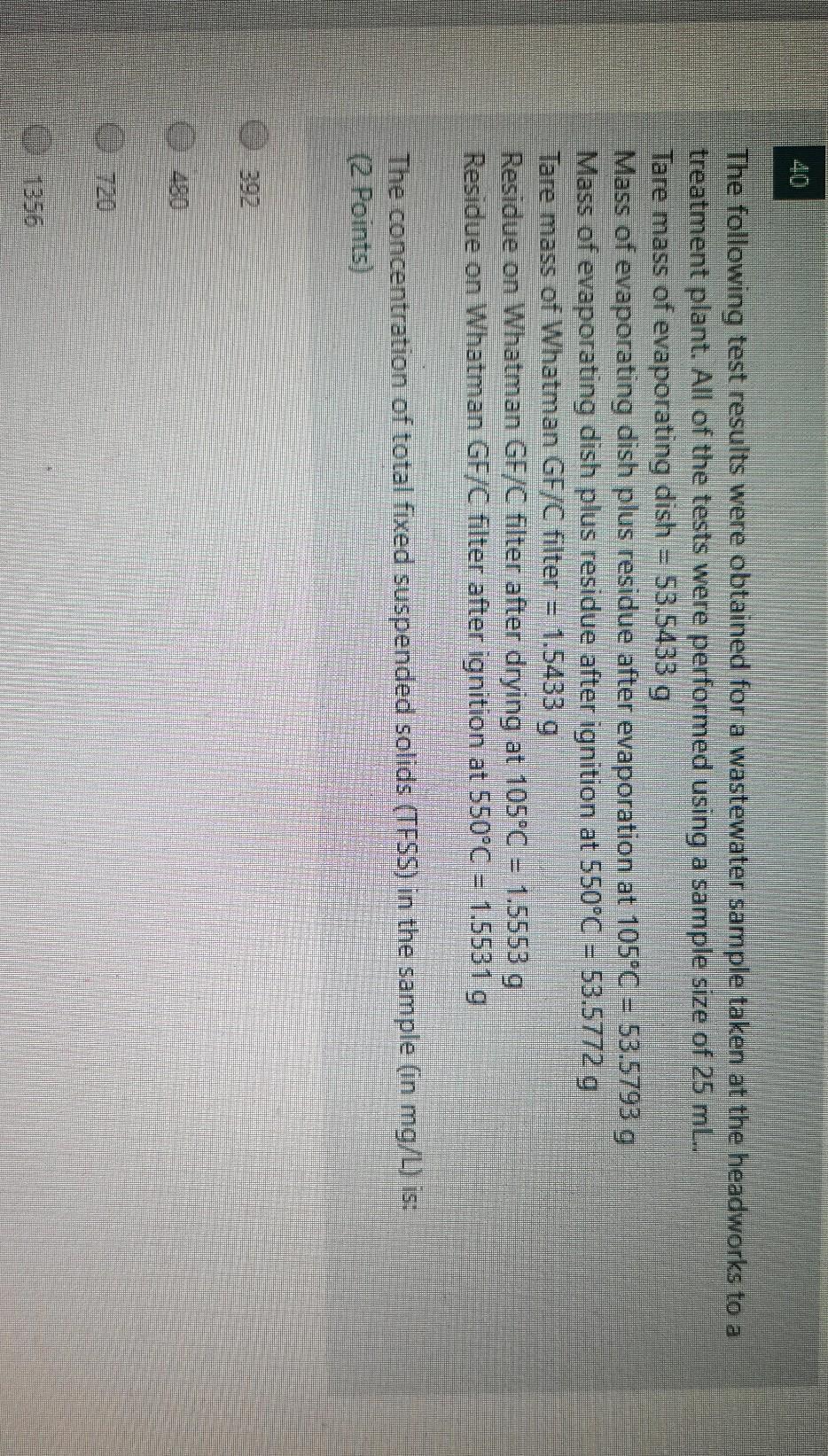 Solved The following test results were obtained for a | Chegg.com
