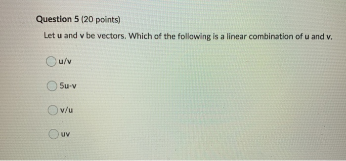 Solved Question 2 (20 points) Suppose that u=(1, 2) and | Chegg.com