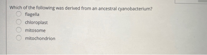 Solved Which Of The Following Was Derived From An Ancestral | Chegg.com Solved Which Of The Following Was Derived From An Ancestral | Chegg.com
