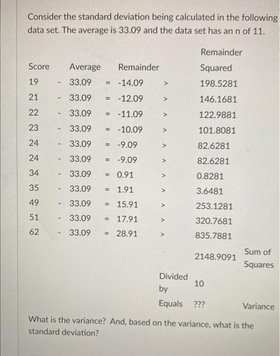 how to find the standard deviation of a data set in statcrunch