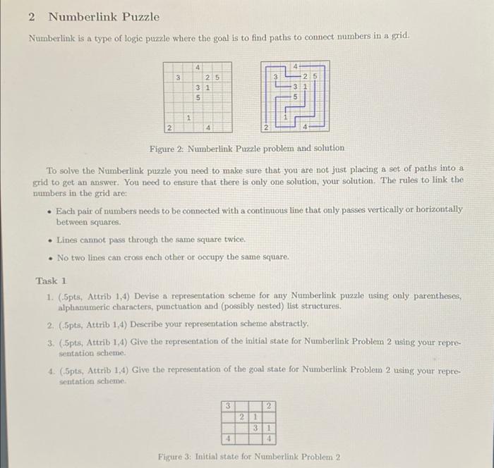 Solved 2 Numberlink Puzzle Numberiink is a type of logic | Chegg.com