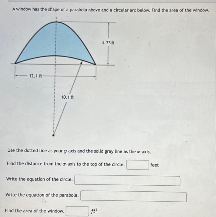 Solved A window has the shape of a parabola above and a | Chegg.com