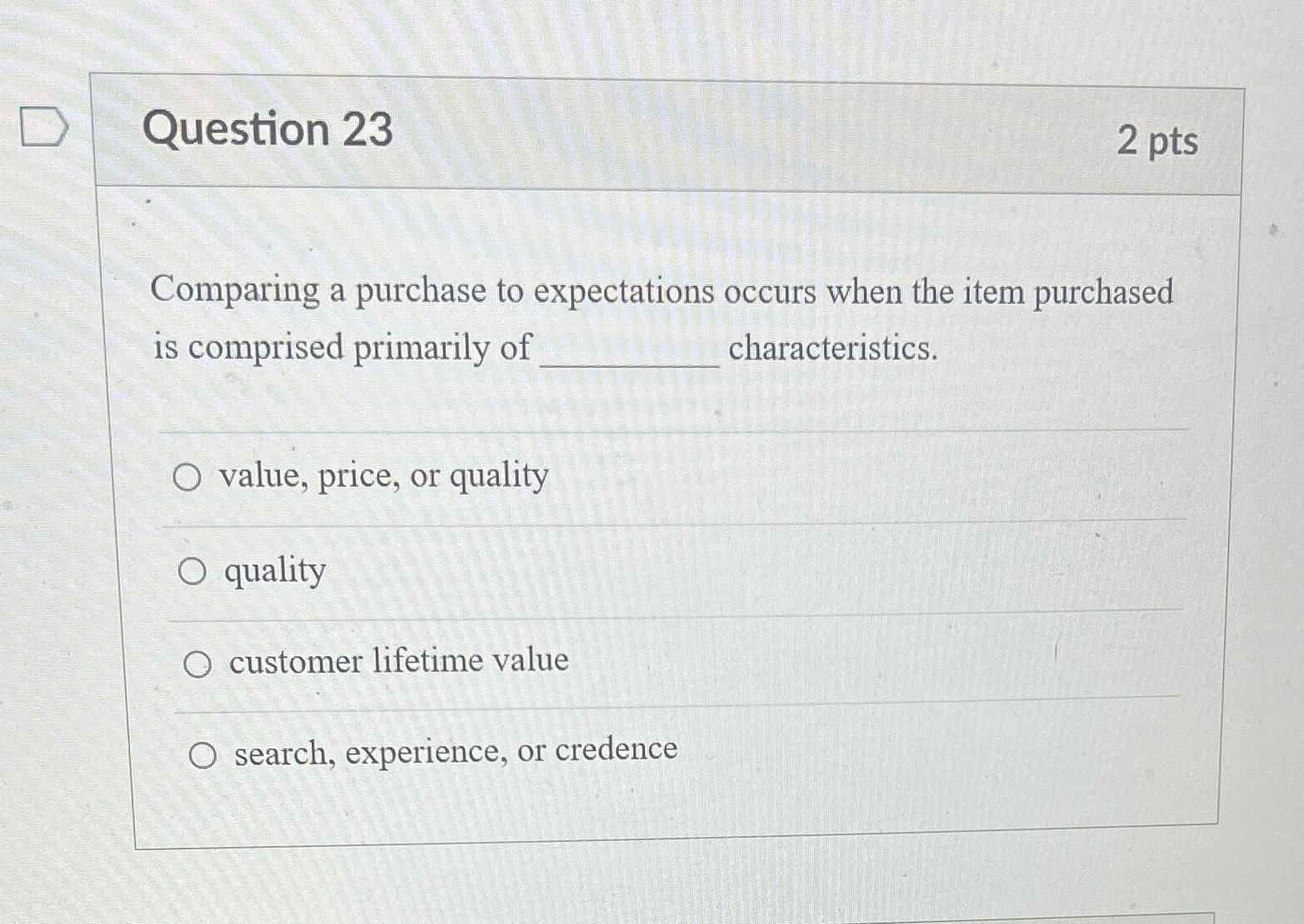 Solved Question 232 ﻿ptsComparing a purchase to expectations | Chegg.com
