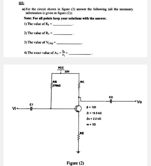 Solved 02: a) For the circuit shown in figure (2) answer the | Chegg.com