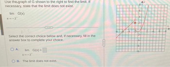 Use the graph of G shown to the right to find the | Chegg.com