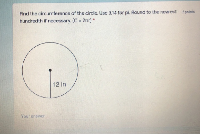 Find The Circumference Of A Circle Use 3.14 For Pi