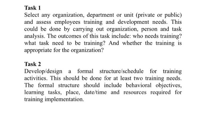 Solved Task 1 Select any organization, department or unit | Chegg.com
