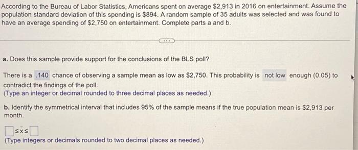 Solved According To The Bureau Of Labor Statistics, | Chegg.com