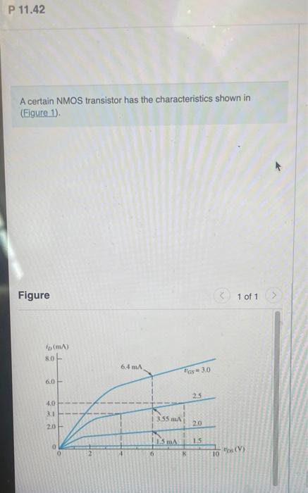 Solved A certain NMOS transistor has the characteristics | Chegg.com