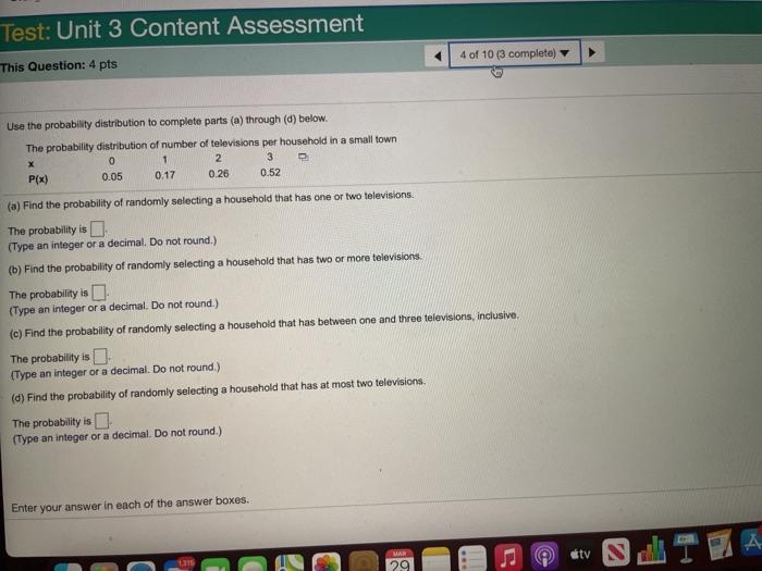 Solved Test: Unit 3 Content Assessment 4 of 10 (3 complete) | Chegg.com