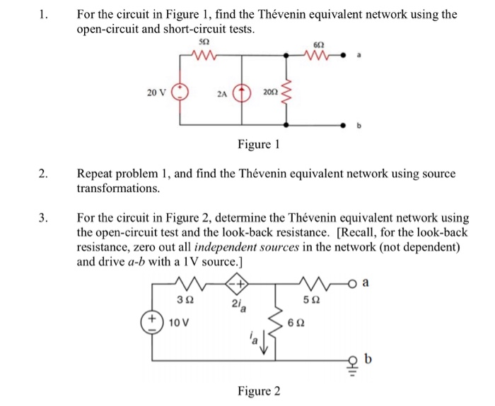 Solved 1. For the circuit in Figure 1, find the Thévenin | Chegg.com