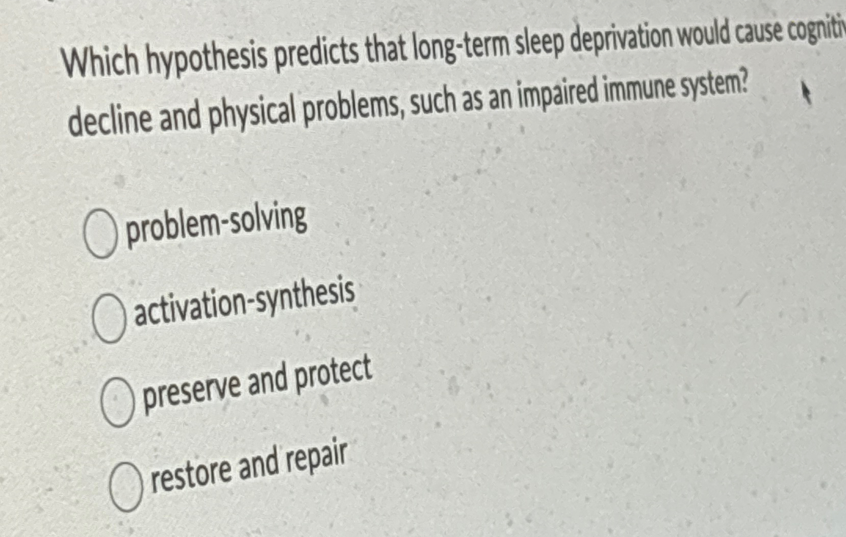 hypothesis on sleep