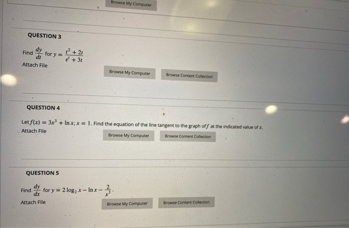 Solved Browse My Computer QUESTION 3 Find dt for y = p + 20 | Chegg.com