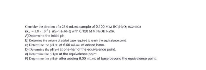 Solved Consider The Titration Of A 25.0 -mL ML Sample Of | Chegg.com