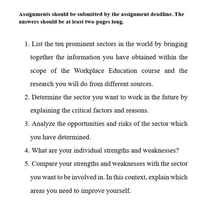 Solved Assignments should be submitted by the assignment | Chegg.com