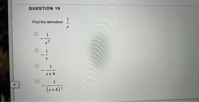 Solved Find The Derivative F X X 21x−1 2 2x1 2 −2x−1 2