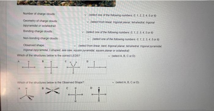 Solved Number of charge clouds: (select one of the following | Chegg.com