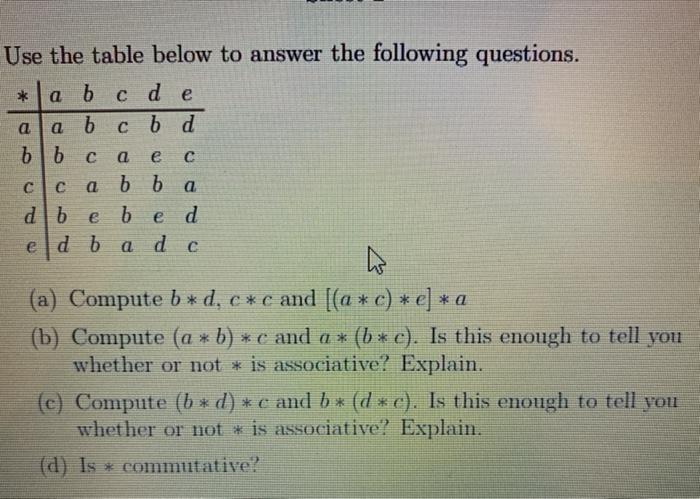 Solved Use the table below to answer the following | Chegg.com
