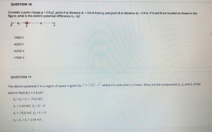 Solved QUESTION 10 Consider a point charge q = 3.0 PC point | Chegg.com