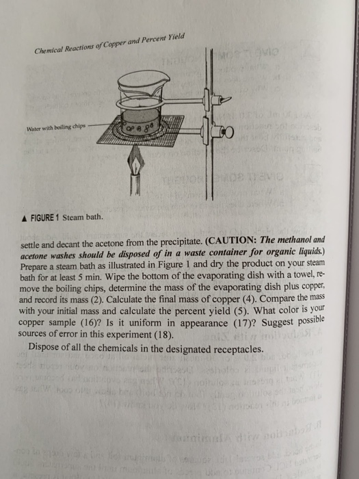 Solved REPORT SHEET Chemical Reactions Of Copper And Percent | Chegg.com