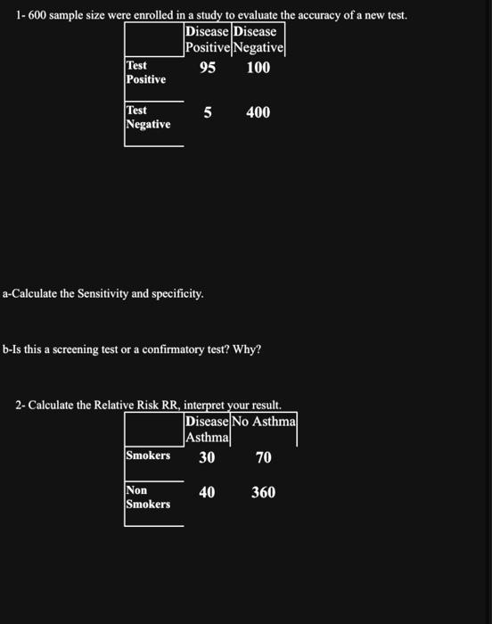 Solved A-Calculate The Sensitivity And Specificity. B-Is | Chegg.com