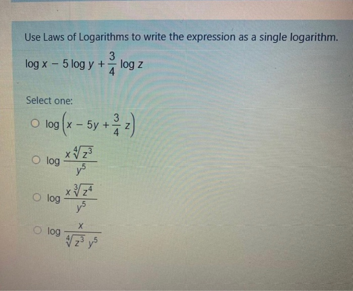 Solved] O. Laws of Logarithms Lesson 5 Assignment 1. Fully simplify each  of