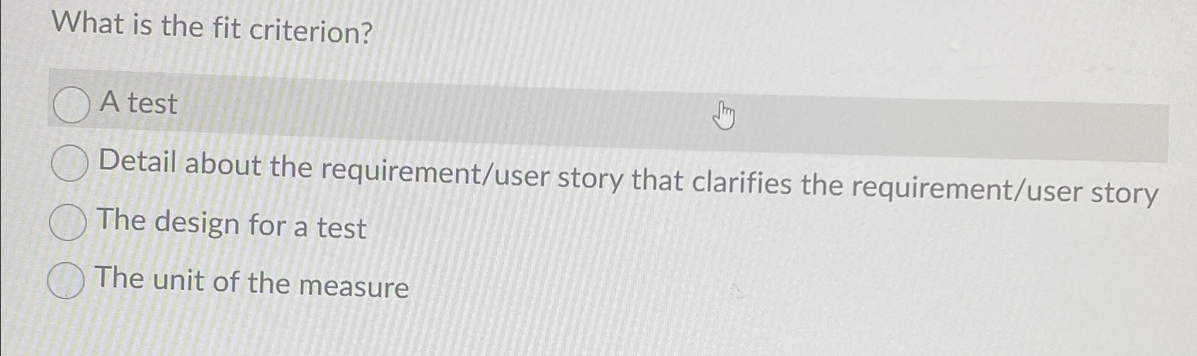 Solved What is the fit criterion?A testDetail about the | Chegg.com