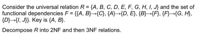 Solved Consider The Universal Relation | Chegg.com