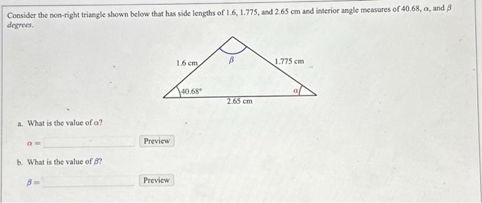 Solved Consider the non-right triangle shown below that has | Chegg.com