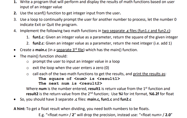 Solved Write a program that will perform and display the | Chegg.com