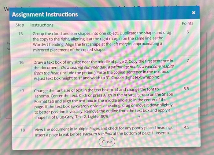 Solved W VE Assignment Instructions Step Instructions 9 10 | Chegg.com