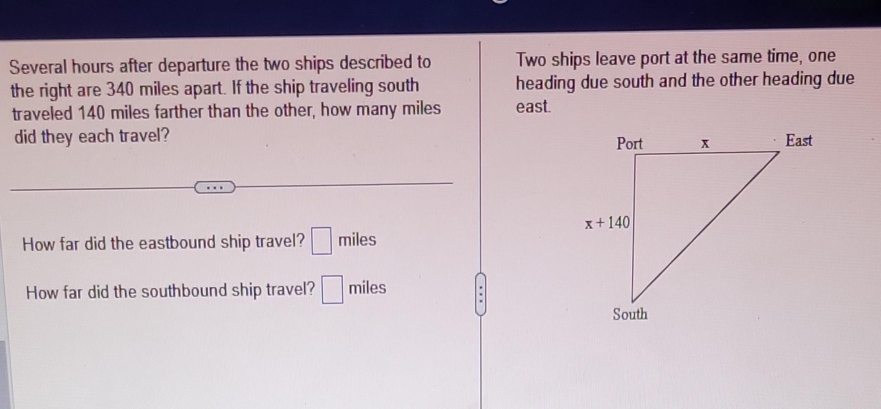 Solved Several hours after departure the two ships described | Chegg.com