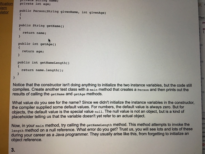 Solved javacould you give me some code in question 1 and 2 | Chegg.com
