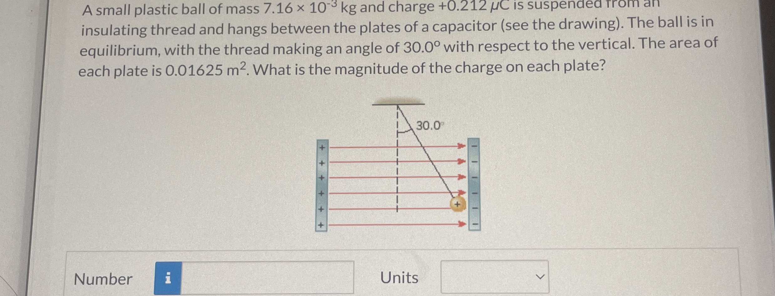 A small plastic ball of mass 7.16×103kg ﻿and charge