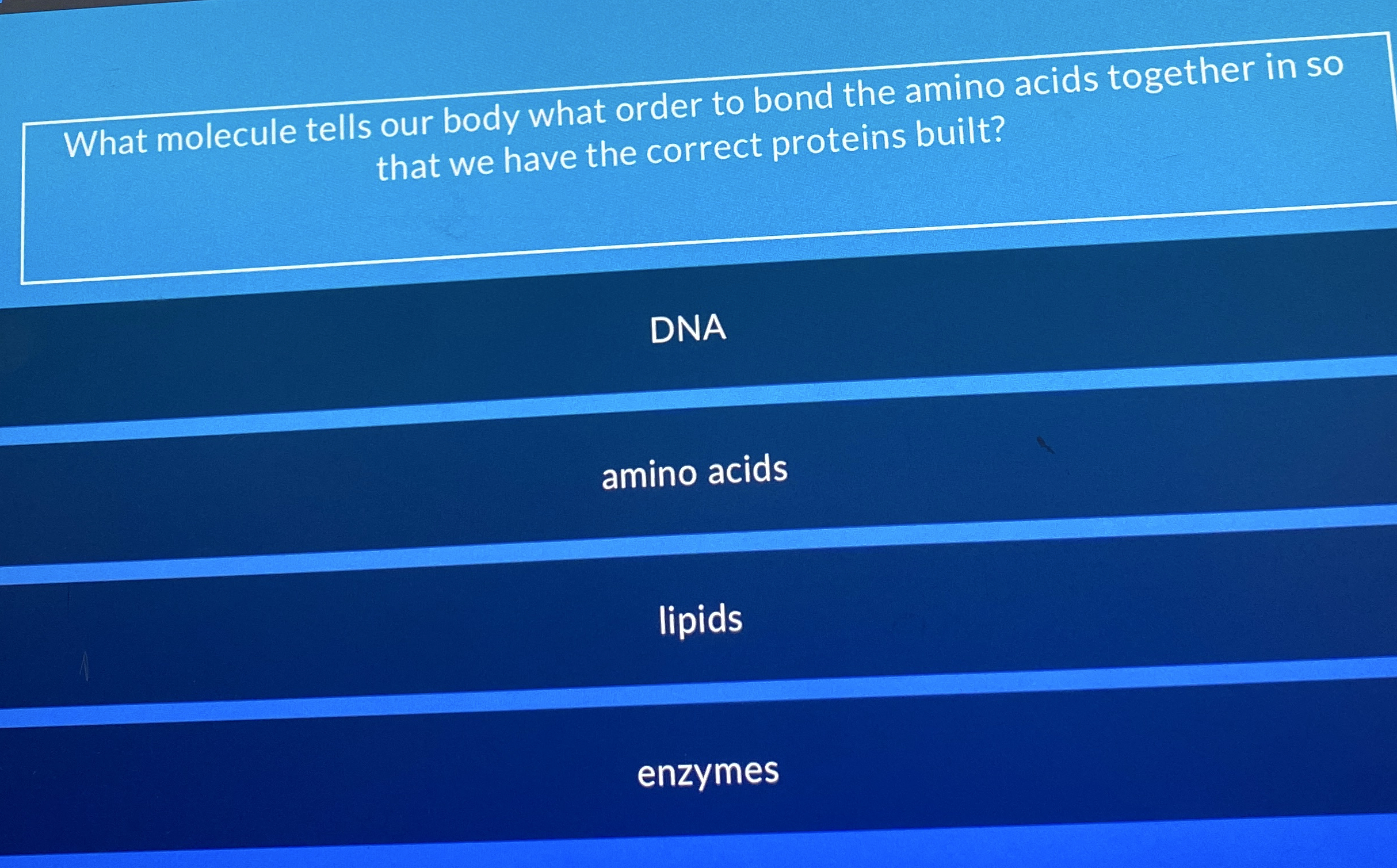 Solved What molecule tells our body what order to bond the