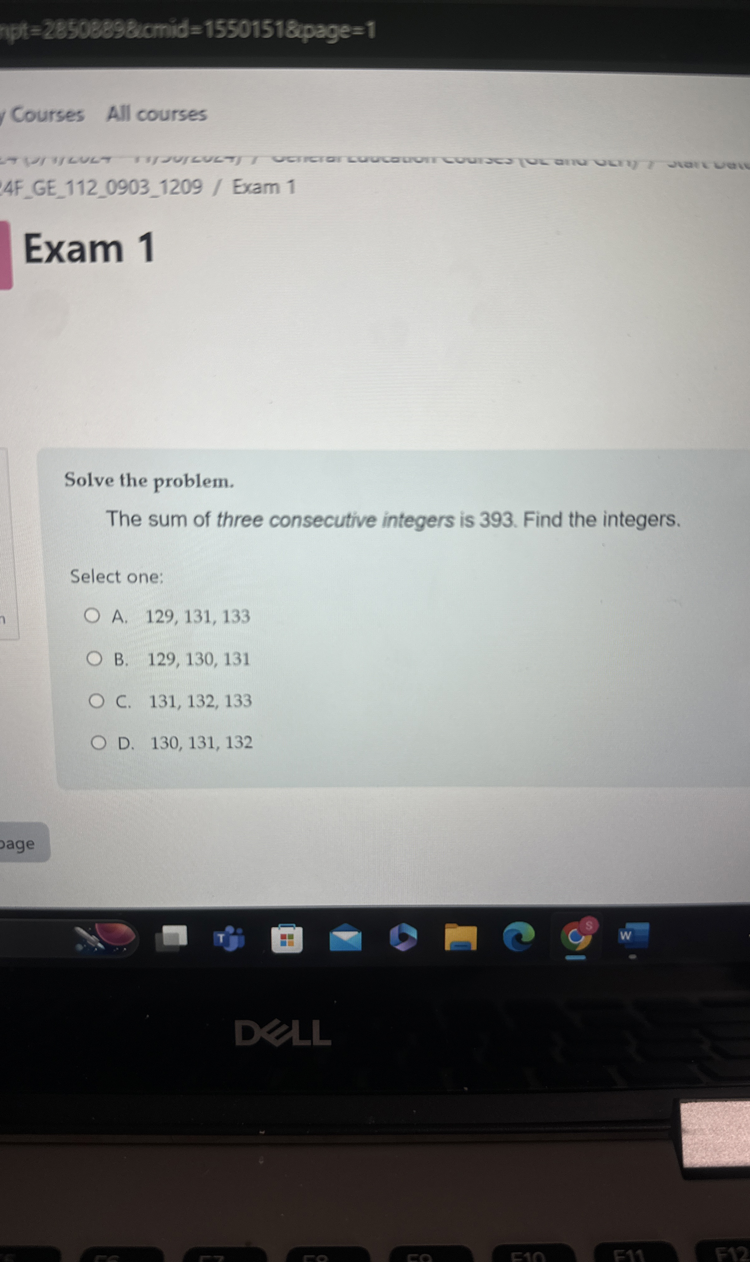 Solved Solve the problem.The sum of three consecutive | Chegg.com