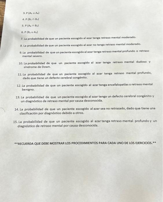 3. \( P\left(A_{S} \cup A_{0}\right) \) 4. \( P\left(B_{1} \cap B_{3}\right) \) 5. \( P\left(A_{6} \cap B_{3}\right) \) 6. \(