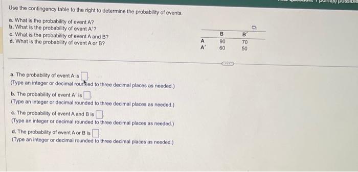 Solved Use The Contingency Table To The Right To Determine 1855